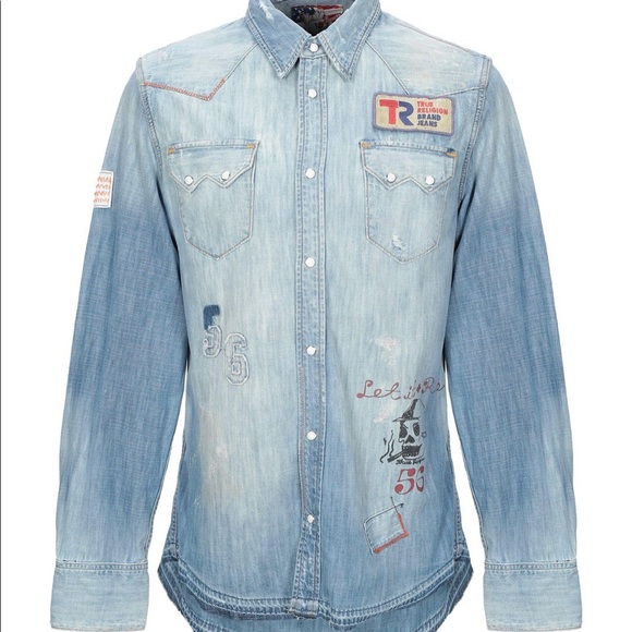 Tru Religion Sean On The Road Denim Shirt XL - Picture 1 of 8